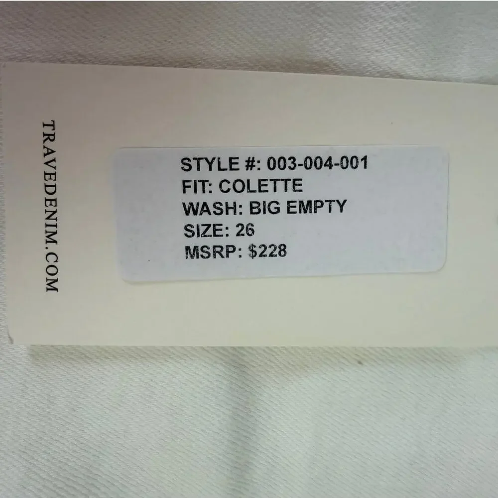 TRAVE Colette Kick Flare Crop Jeans White High Rise Raw Hem 26 NWT USA